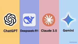 Comparison table of DeepSeek AI, ChatGPT, and Bard with key features